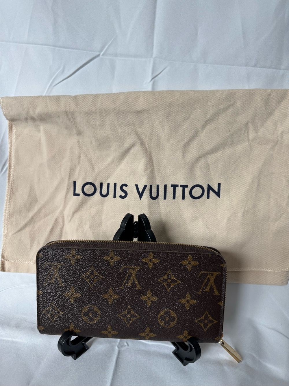 Louis Vuitton Brown Monogram Zippy Wallet with Gold Hardware